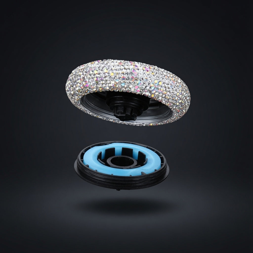 Prism crystal car fragrance diffuser on a centre console