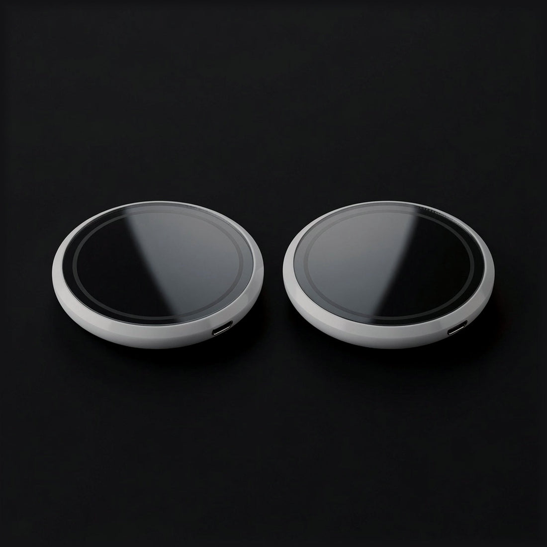 GlowCoaster LED cup holder mats glowing in a car centre console