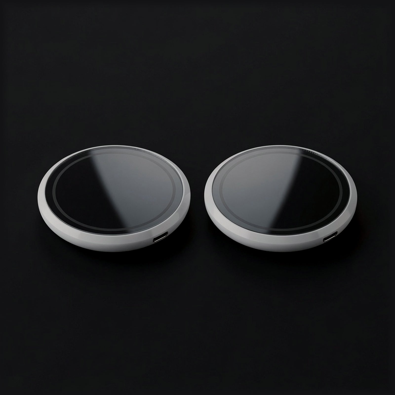 GlowCoaster LED cup holder mats glowing in a car centre console
