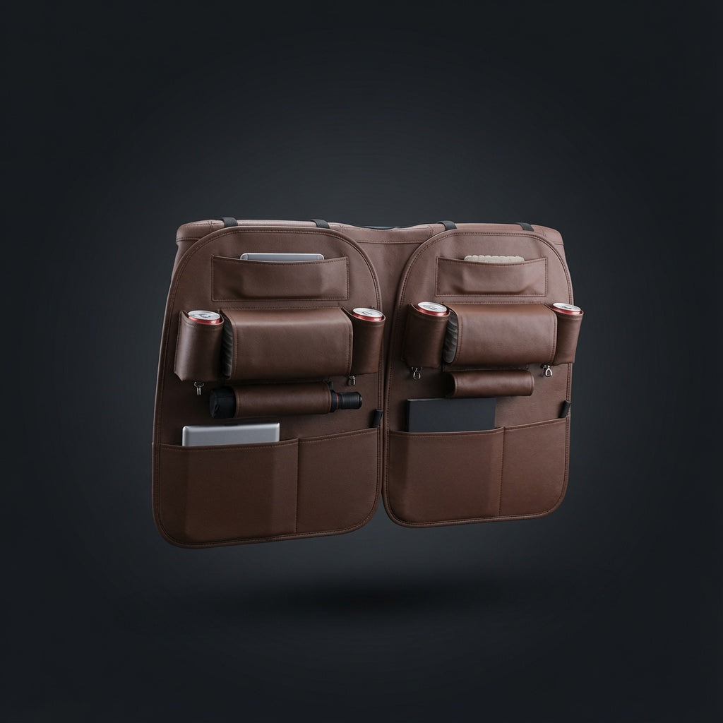CaddyLux leather seat back organizer