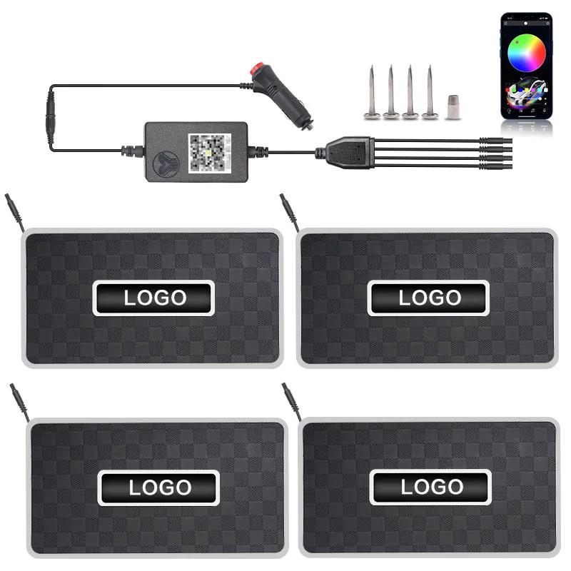 RGB ambient footwell light kit — four-strip grid set, cigarette lighter powered