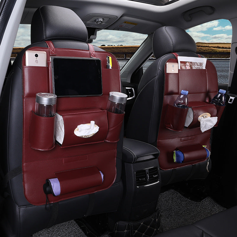 SeatCaddy Fold-Flat Leather Seat Back Organizer