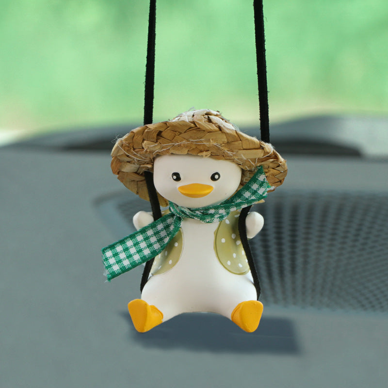 SwingDuck rearview mirror charm — green duck