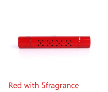 ClipScent vent air freshener in red with 5 scent cores