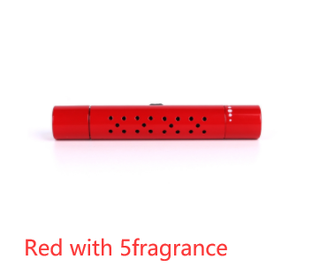ClipScent vent air freshener in red with 5 scent cores