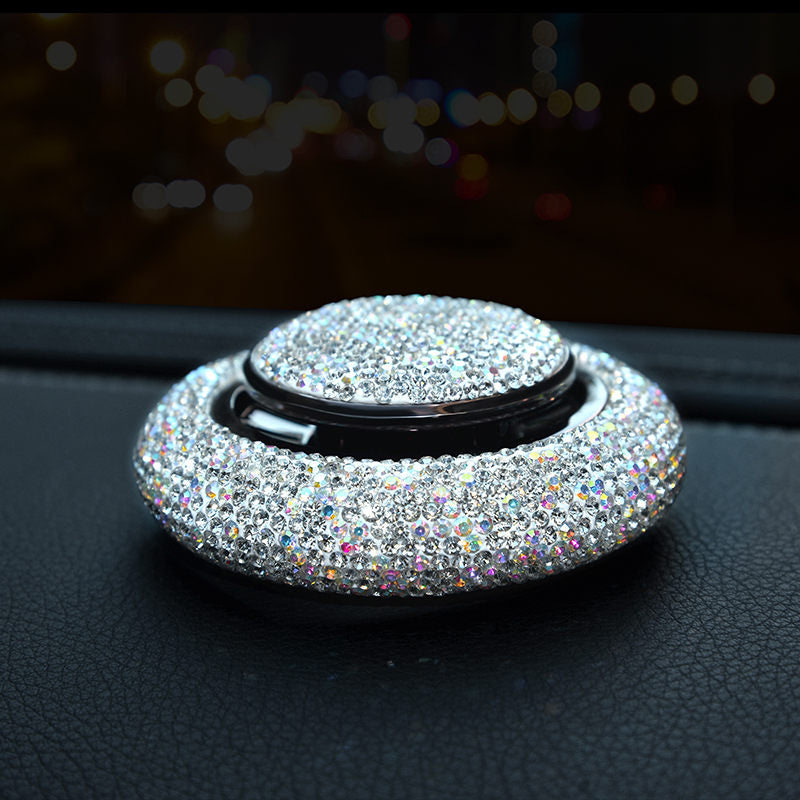 Prism crystal car fragrance in white, refillable solid balm