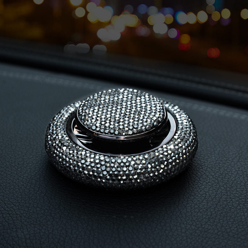 Prism crystal car fragrance in black, refillable solid balm