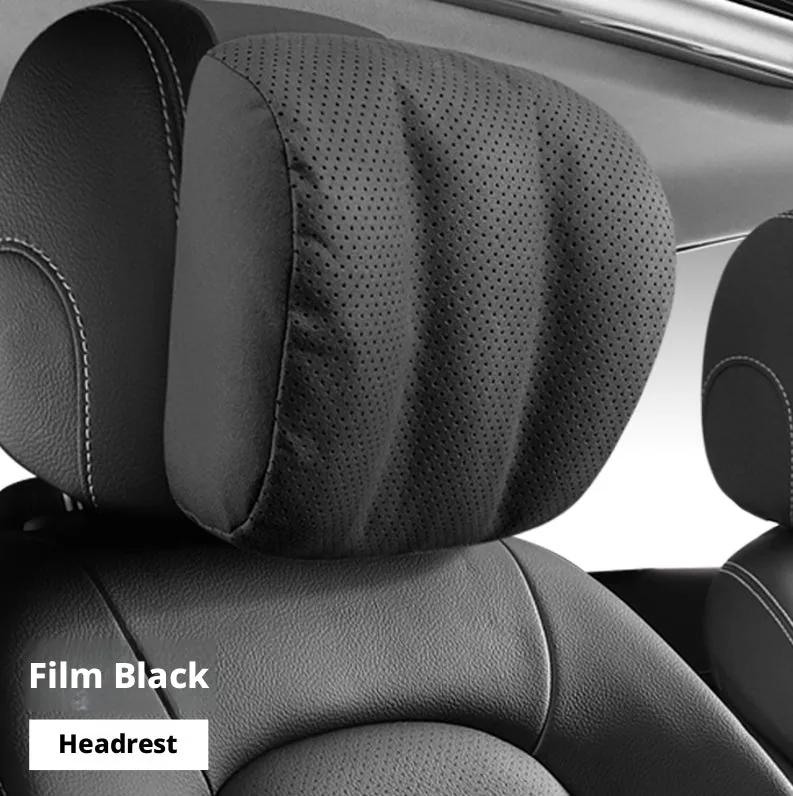 Car headrest cushion in elegant grey — design 2 pattern