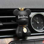 Air outlet fragrance clip — black blindfolded bear