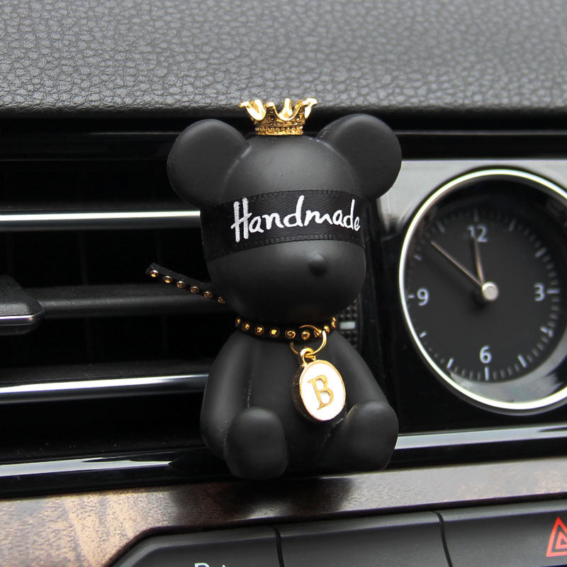 VentBear air outlet fragrance clip — black blindfolded bear