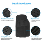 Full four-piece rubber floor mat set laid out