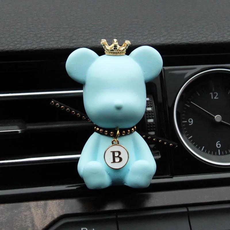 VentBear air outlet fragrance clip — blue riveted bear