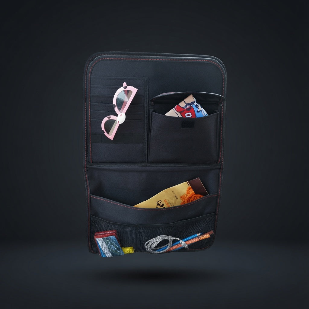 TrayBack seat organizer with fold-out table