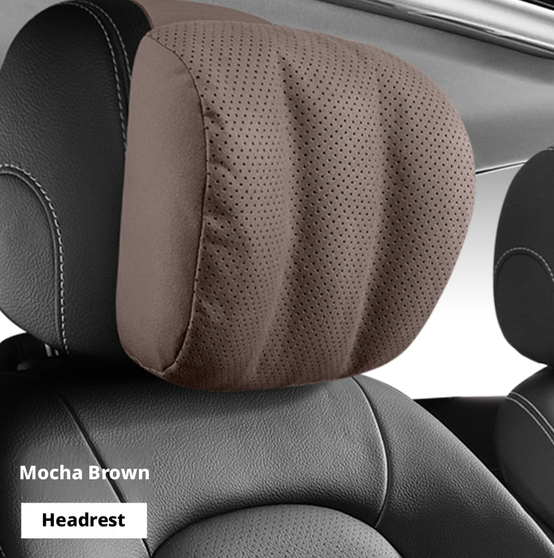 Car headrest cushion in elegant grey — design 3 pattern