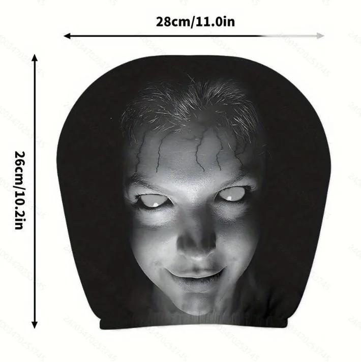 Creepy white face car headrest cover, single cover