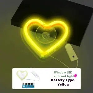 Neon Heart Window Light