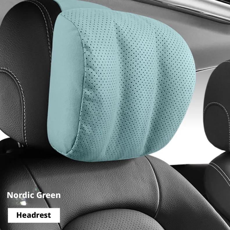 Car headrest cushion in elegant grey — design 6 pattern