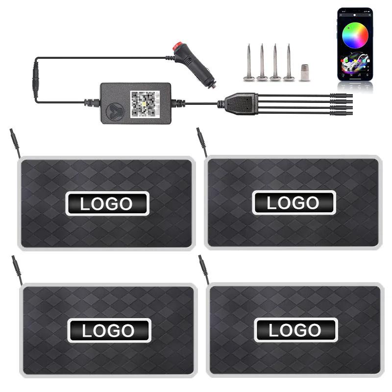 RGB ambient footwell light kit — four-strip set with cigarette lighter plug