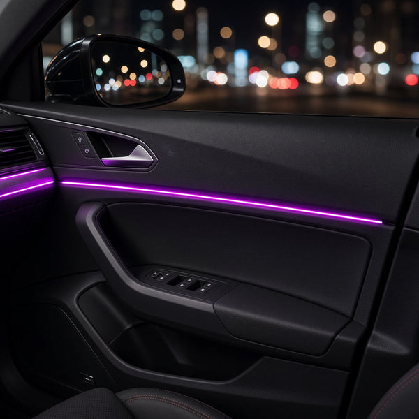 Car Ambient Lighting Kit – Fiber Optic, 4 m, RGB App, 12V