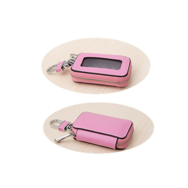 Welcome Kit — genuine leather key case holding a car key fob