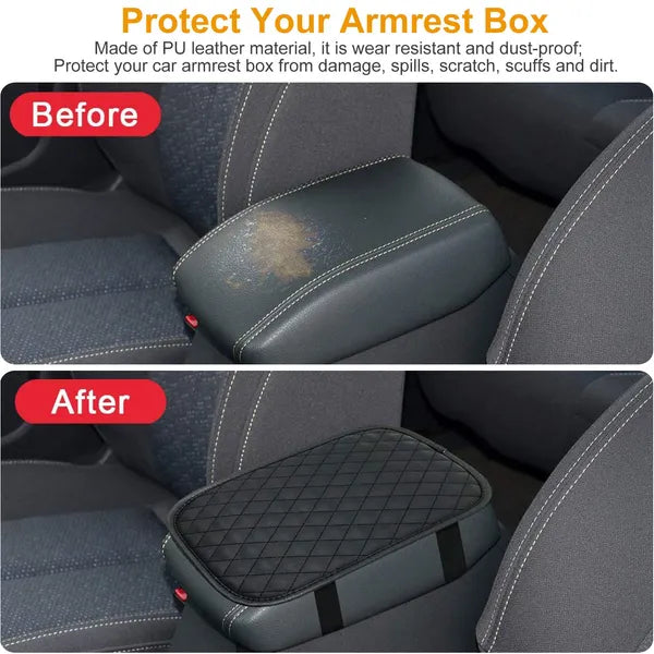 PU Leather Center Console Armrest Cover