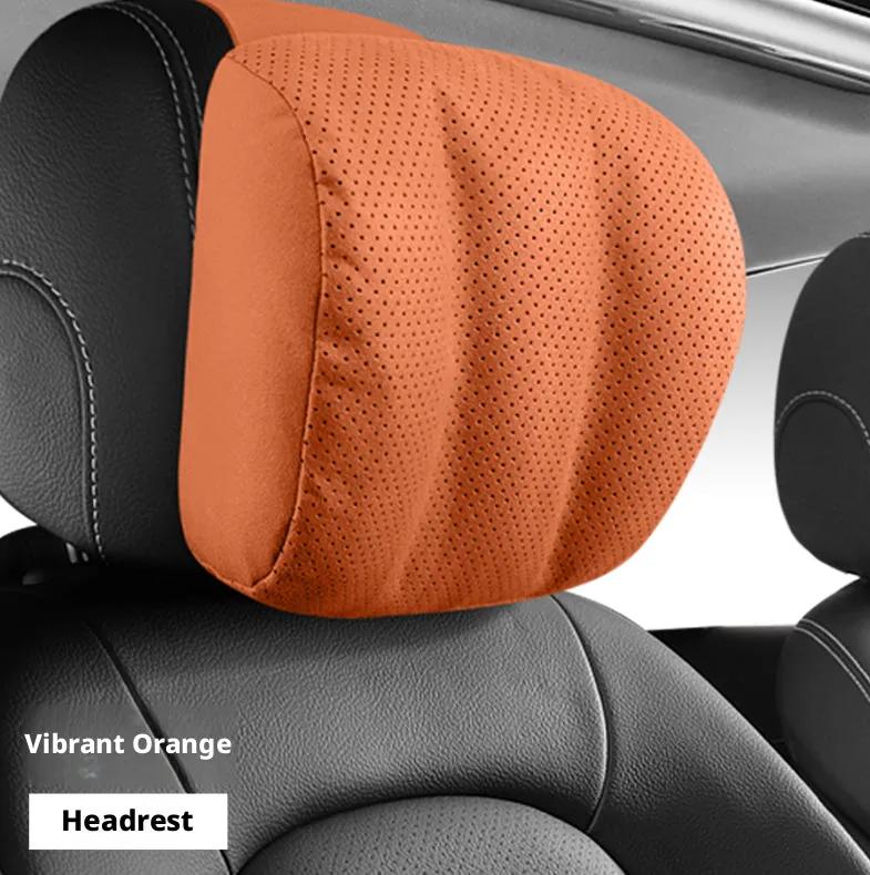 Car headrest cushion in elegant grey — design 4 pattern