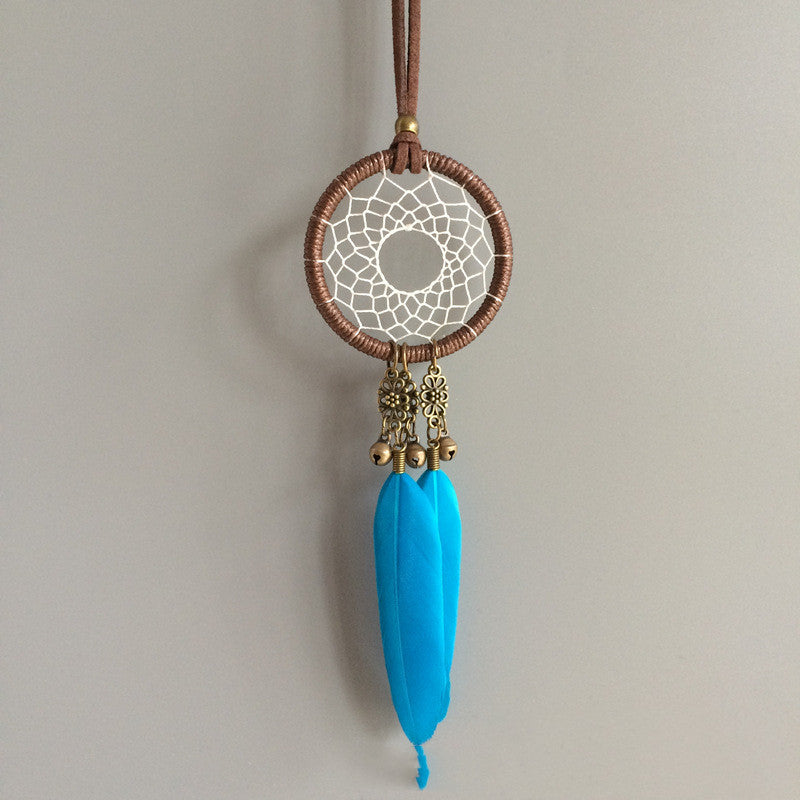 Hanging feather car charm