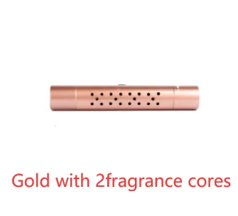 ClipScent vent air freshener in gold with 2 scent cores