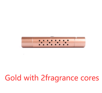 ClipScent vent air freshener in gold with 2 scent cores