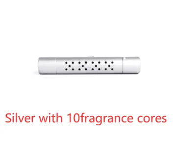 ClipScent vent air freshener in silver with 10 scent cores