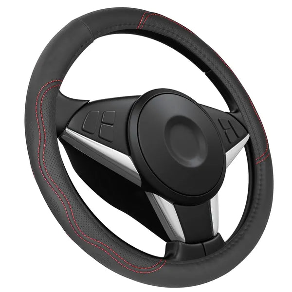 Fiber Leather Steering Wheel Cover — 14.5"–15"