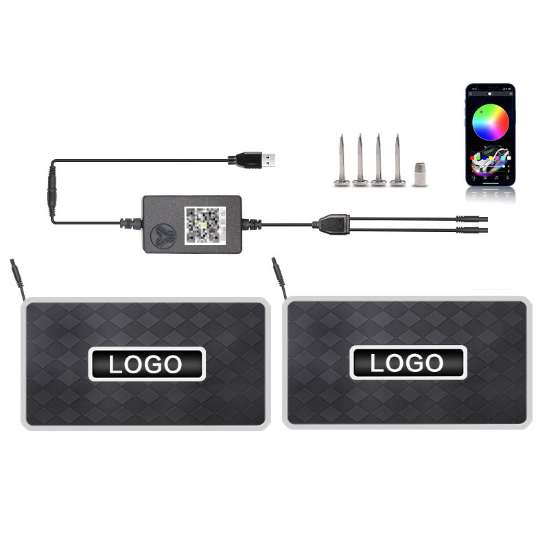 RGB ambient footwell light kit — two-strip set with USB power plug