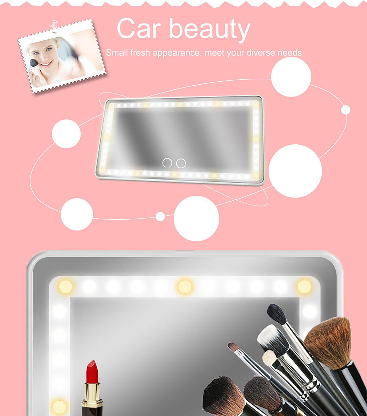 LED Sun Visor Vanity Mirror