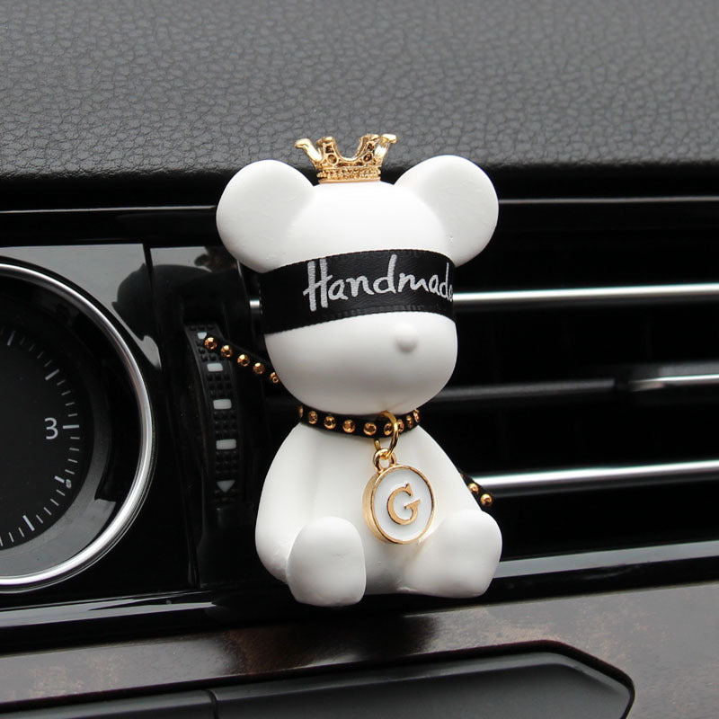 VentBear air outlet fragrance clip — white blindfolded bear