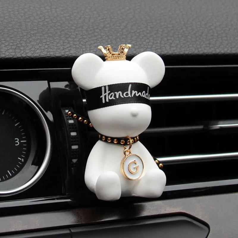 VentBear air outlet fragrance clip — white blindfolded bear