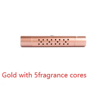 ClipScent vent air freshener in gold with 5 scent cores