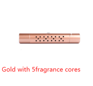 ClipScent vent air freshener in gold with 5 scent cores