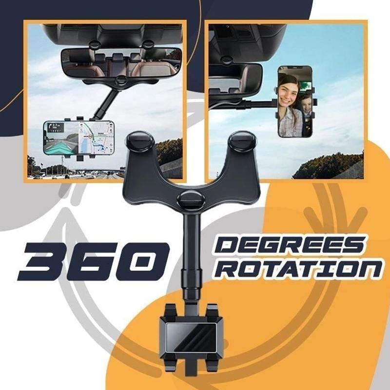 Rearview mirror phone holder