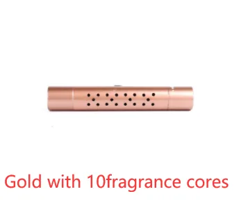 ClipScent vent air freshener in gold with 10 scent cores