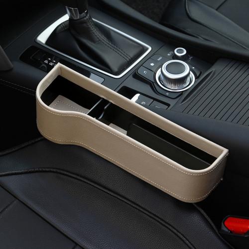 GapVault seat side storage box in beige, driver side single unit