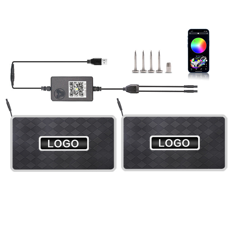 RGB ambient footwell light kit — two-strip set with cigarette lighter plug