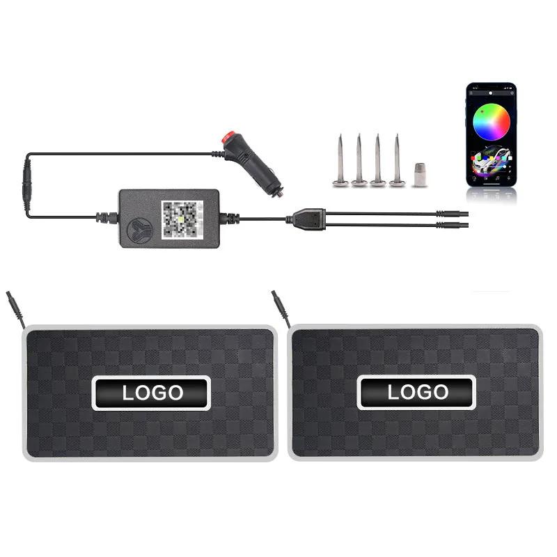 RGB ambient footwell light kit — two-strip grid set, cigarette lighter powered