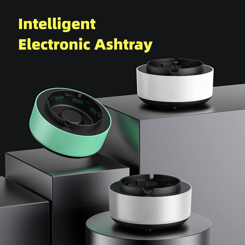 PureTray anion ashtray in use extracting smoke