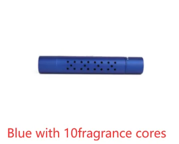 ClipScent vent air freshener in blue with 10 scent cores