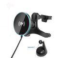 MagCharge 25W magnetic wireless charging car mount clipped to an air vent