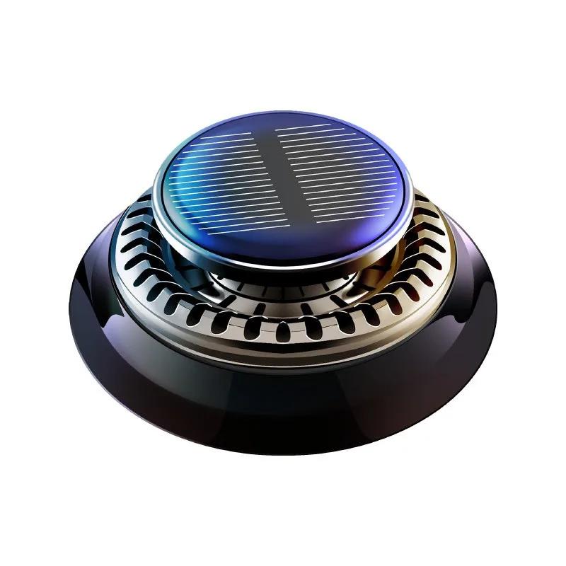 OrbitScent kinetic solar-powered car air freshener spinning on a dash