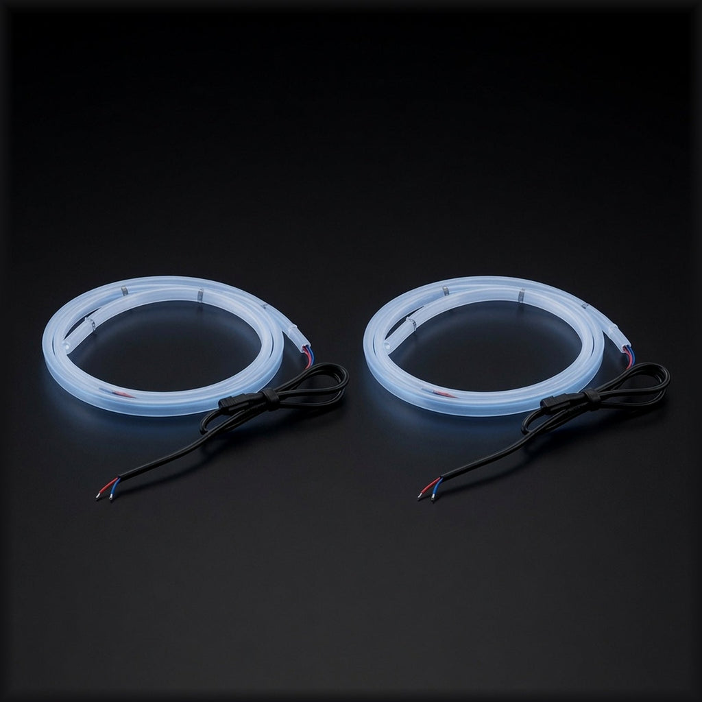 NeonLine LED strip lighting a car interior at night