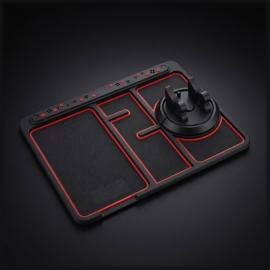 GripPad non-slip mat holding a phone on a car dashboard