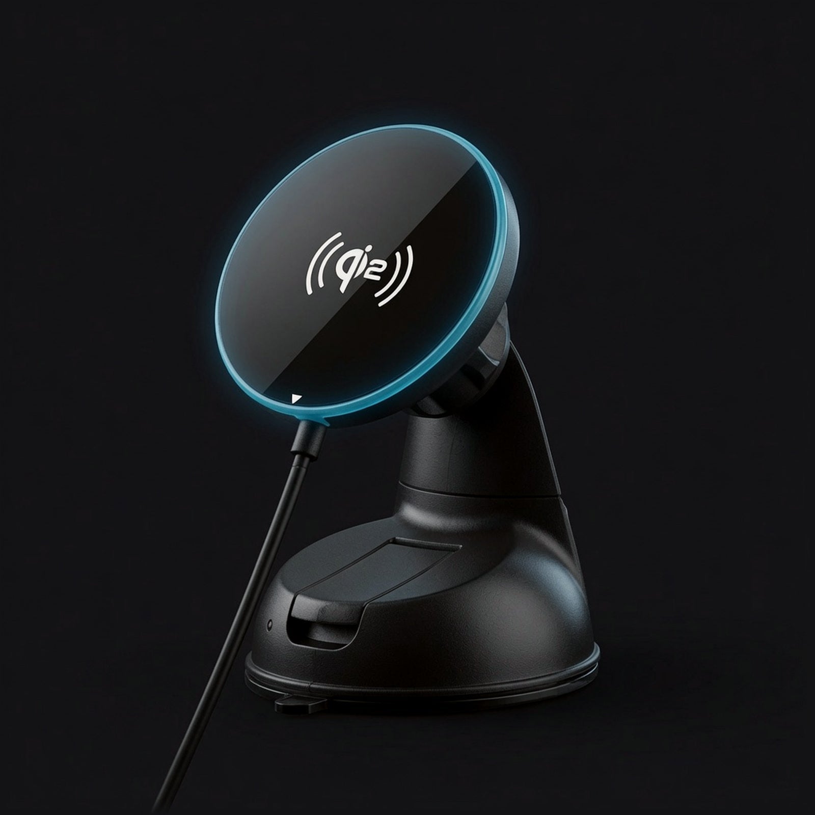 MagCharge 25W Qi2 wireless charging car mount on suction base