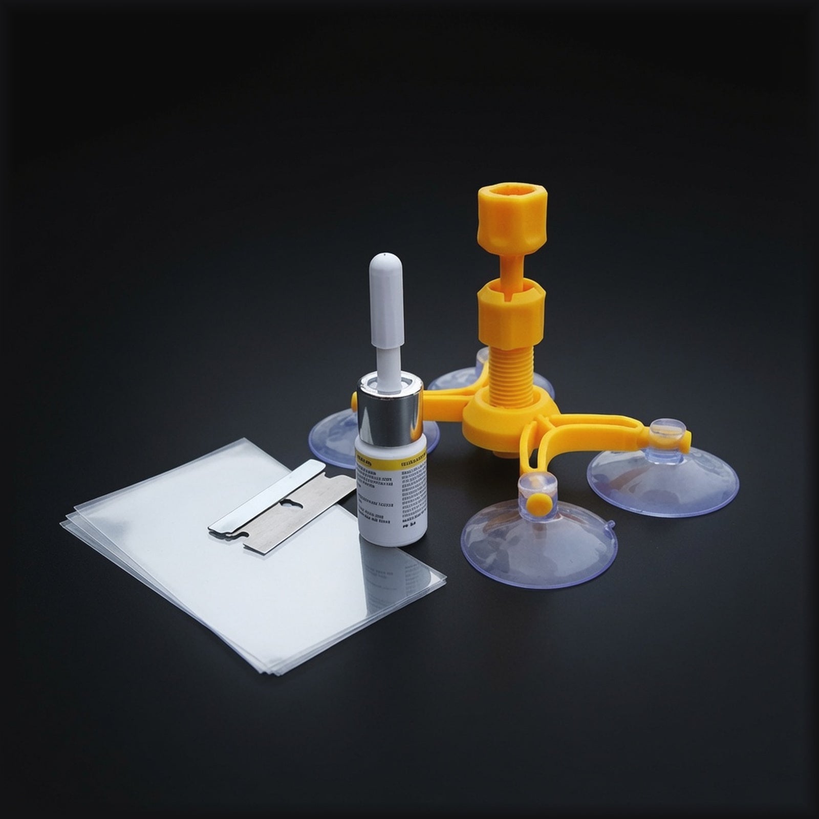ClearFix glass scratch repair kit with suction tool